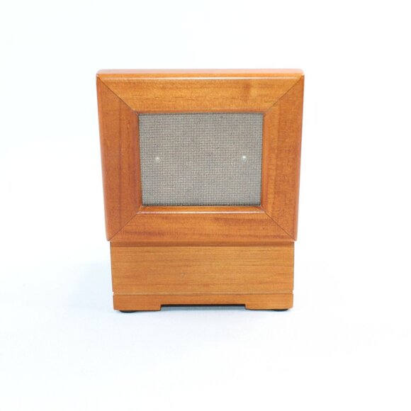 Wooden Hinged Music Box Song Memory Picture Frame Ring Holder 4.25" Square - Picture 8 of 10